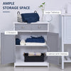 kleankin Bathroom Floor Storage Cabinet w/ 2 Drawers Door Cupboard Grey White