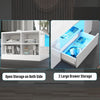 Led Coffee Table with 2 Drawer Storage, High Gloss Coffee Table for Living Room