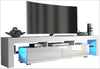 Modern 200cm TV Unit Cabinet Stand | White High Gloss Doors | Free LED Lights