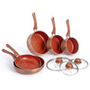 8 Piece Pan Set, Copper Stainless Steel Pan Set, Suitable For All Hob Types