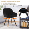 2x Black Rotatable Dining Chairs Velvet Seat Metal Leg Swivel Kitchen Modern