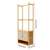 Bamboo Clothes Rack Garment Rail Stand Storage Shoe Cabinet Shelf Walk-in Closet
