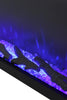 Electric 3 Sided Media Fire 40-100in Wall Insert LED Flames Fireplace Panoramic