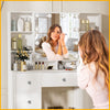 7 Drawers Vanity Makeup Desk Dressign Table With Hollywood LED Light Mirror