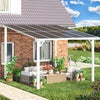Aluminium Lean-To Gazebo, Wall-Mounted Hardtop Roof Pergola for Garden & Patio