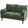 2 Seater Sofa, Modern Loveseat with Spring Cushions, Wide Seat, Green