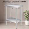 Stainless Steel Commercial Prep Table Work Bench Kitchen with Overshelf 2 Tier