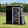 5x3FT Metal Shed Garden Storage Garden Shed Waterproof Galvanized Steel w/Window