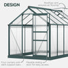 Polycarbonate Walk-In Garden Greenhouse Aluminum Frame w/ Slide Door 6 x 10ft