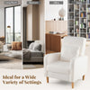 Modern Upholstered Sofa chair with Teddy Fleece Cover-White