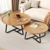 2 pcs Round Coffee Table for Living Room Nesting Coffee Table Set End Side Table