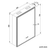 LED Bathroom Mirror Cabinet 500x700 Demister Shaver Socket with Bluetooth Option