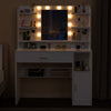 Dressing Table With 8 Shelves & LED Mirror Set Makeup Desk Vanity Table Dvrxxpoo