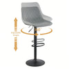 Set of 2 Black Bar Stools, Chicago, Faux Leather, swivel, height adjustable