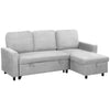 3 Seater Corner Sofa Bed w/ Storage Convertible Pull Out Sofa Bed