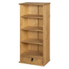 Corona DVD Rack 1 Drawer Bookcase Storage - Mexican Solid Pine, Waxed Distressed