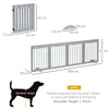 Freestanding Pet Gate 4 Panel Folding Wooden Dog Barrier w/ Support Feet