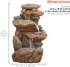 Garden Water Feature Outdoor LED Fountain 4 Tier Rock Waterfall - 102cm High