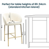 Set of 4 Cream Upholstered Kitchen Stools with Brass Legs and B BUN/COA007/93867