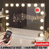Large Bluetooth Hollywood Vanity Mirror with Lights 15LED Dimmable Makeup Mirror