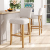 2x Bar Stools Upholstered High Chairs Kitchen Island Stools Breakfast Wood Legs