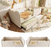 3FT SINGLE DAYBED WITH PULL OUT TRUNDLE CHILDREN KIDS JUNIOR TODDLER BED BEIGE