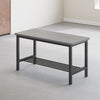 4pcs Dining Set MDF Board Metal Frame Dining Chairs & Dining Table & Bench Grey