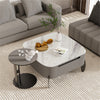 Coffee Table with Drawer Side Table High Gloss White Stone Living Room Furniture