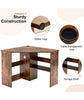90° Corner Desk Computer Table Home Office Writing Desk Workstation w/ Shelves
