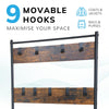 Coat Rack Stand with Shoe Storage Bench 9 Hooks Rustic 2 Colours Entrance Hall