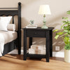 3-Tier Modern Bedside Table Nightstand with Drawer Set of 2-Black