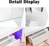 130cm TV Stand Cabinet White TV Unit with LED Lights High Gloss Storage D
