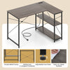 Home Office Computer Desk with Reversible Adjustable Storage Shelves