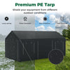 Outdoor Car Shelter 586 x 305 cm Carport with Removable Sidewalls