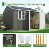 10x8FT Steel Apex Garden Shed Tool Equipment Organize W/Window Door Anthracite