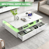 High Gloss LED Coffee Table With Storage 4 Drawers Modern Living Room Oxebnievwb