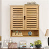 Bamboo 2 Door Bathroom Wall Cabinet Cupboard Kitchen Office Shed Lockabl Storage