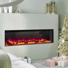 3D Media Wall Inset Electric Fire 3 Sided Panoramic Glass 9/12 LED Flame Colours