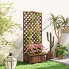 Garden Wooden Planter Box with Trellis Flower Raised Bed Dark Brown