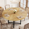 Round Dining Table for 4,120cm Industrial Kitchen Dinner Table with Metal Frame