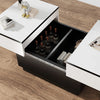 LED Extendable Coffee Table Wooden 2 Hidden Storage Modern Living Room Hzxoerrrx