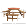 Garden Round Table Chair Benches Wooden 6 Seater Patio Umbrella Hole Outdoor