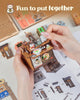 Book Nook 3D Wooden Puzzle DIY Japanese Ramen House Model Bookshelf for Kids