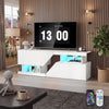 White 140CM TV Cabinet with LED Lights Entertainment Centre TV Stand Media Xfyfq