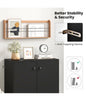 2-Door Storage Cabinet Modern Accent Cabinet with 3 Shelves-Black