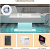 High Gloss Coffee Table with LED Light Living Room Cocktail Sofa Center Table