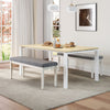 117 cm Indoor Long Ottoman Bench w/ Rubber Wood Legs-Dark Grey