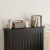 Radiator Cover Vertical Slat Modern Stylish MDF Wood White Black Cabinet Shelf