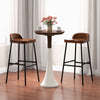 2 Pack Industrial Bar Height Stools Wooden Top Dining Stool Walnut w/Curved Seat