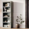 5 Tier Farmhouse Bookcase,Wooden Open Bookshelf Display Storage,Gray/Brown/White